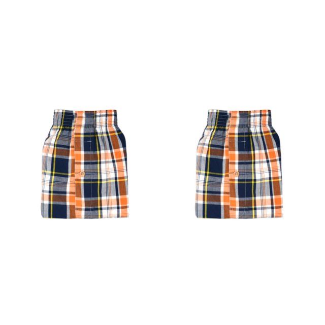 Jumpingount Ropa interior para hombre, bóxer tejido, pantalones cortos para hombre, transpirable, suave, cómodo, ropa para el hogar, ropa de Naranja XXL 2piezas