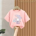 thumbnail image 2 of Rohuuque Baby Boys Girls Short Sleeve T-Shirts Toddler Summer Thin Rabbit Graphic Crewneck Tees Tops 3 Years Pink, 2 of 4