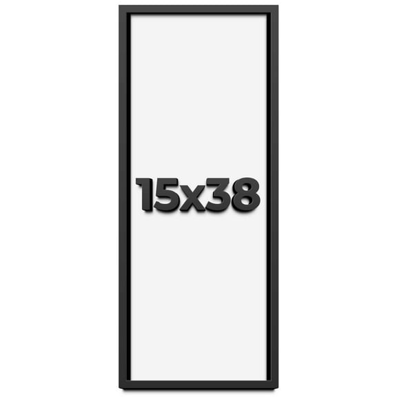 15x38 Shadow Box Frame Black | 1 inches Deep Real Wood Contemporary Shadowbox Display Frame | UV