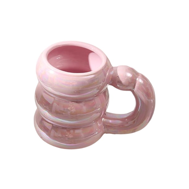 Bearachild Taza de cerámica para café, té, agua, tazas creativas, contenedor de desayuno, taza colorida para parejas, tazas nórdicas de oficina, regalo Teteras Rosa Bearachild HA081409-02