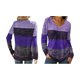 thumbnail image 3 of Camiseta de Larga con Cuello en V y Bloques de Color para Mujer Estilo Casual y Holgado, Ideal para y Otoño S, 3 of 6