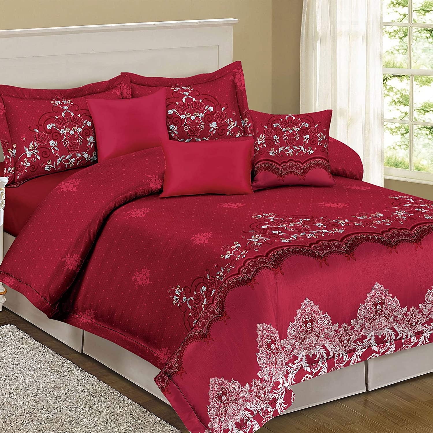 Shatex 3 Pieces Bedding Comforter Sets Microfiber Polyester Queen