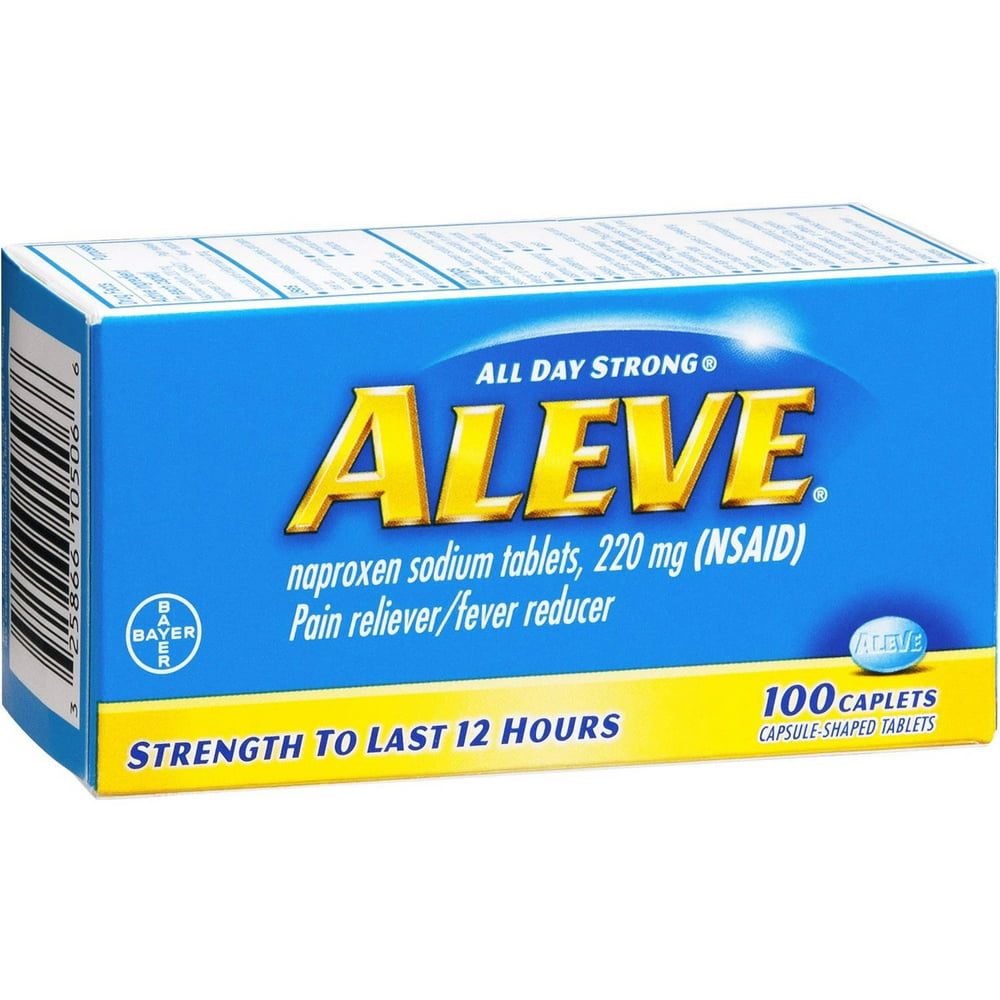 Aleve Pain Reliver Fever Reducer Caplets 100 Ct Pack Of 6 Walmart