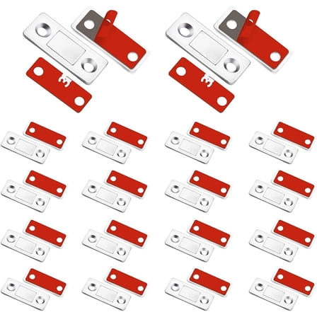 Cabinet Door Magnets 18 Pack Ultra Thin Magnetic Door Catch with Stainless Steel Screws Drawer Magnet Catch for Kitchen Closet Door Closing Magnetic Door Catch Closer(18 Pack)