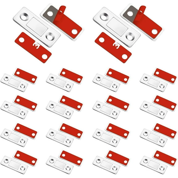 Cabinet Door Magnets 18 Pack Ultra Thin Magnetic Door Catch with Stainless Steel Screws Drawer Magnet Catch for Kitchen Closet Door Closing Magnetic Door Catch Closer(18 Pack)