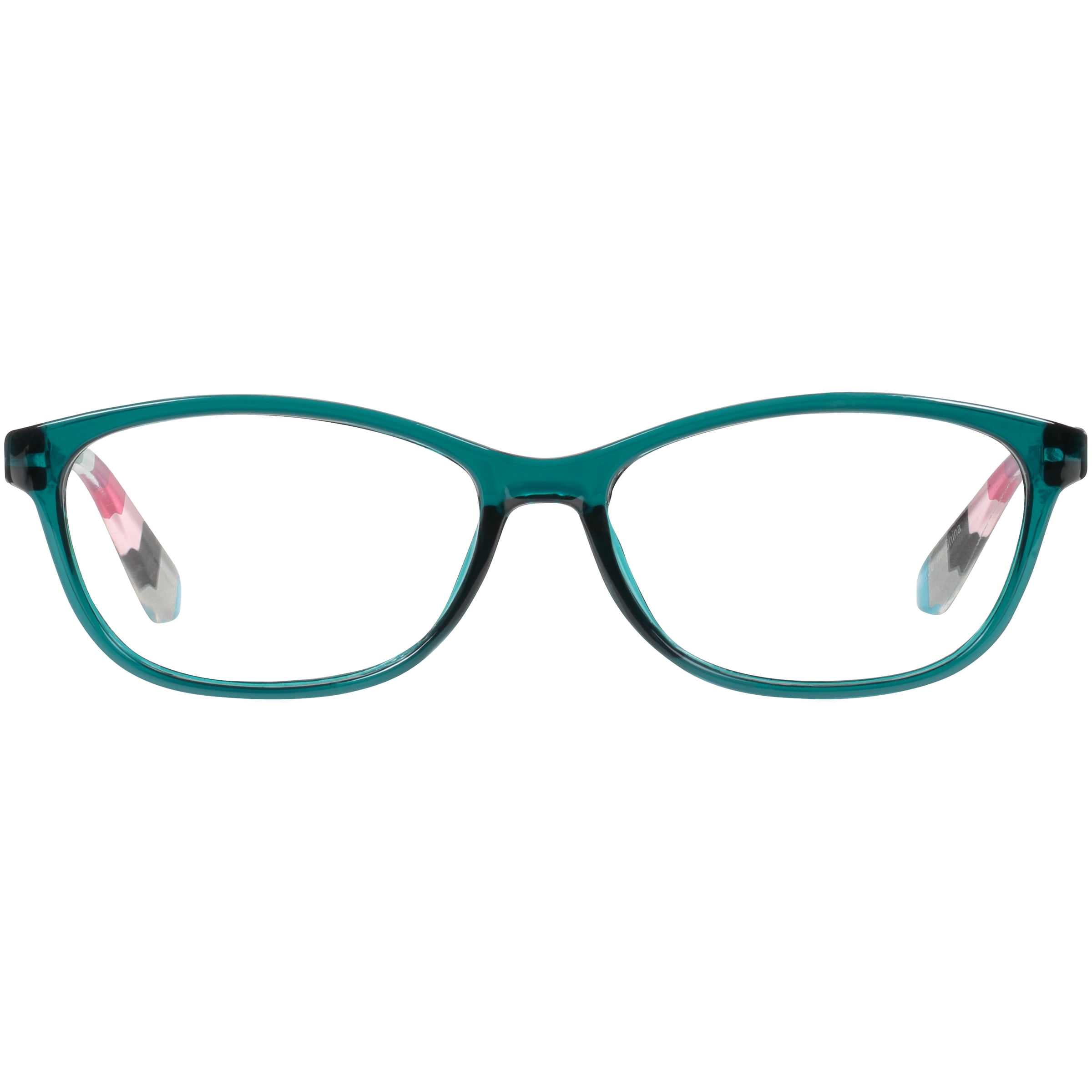 (2 pack) Equate Women's Lily Rectangle Reading Glasses with Case, Blue with Flower Case +1.00