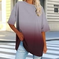 thumbnail image 2 of WRKEKC Plus Size Womens Tops Summer Crew Neck Short Sleeve Gradient Color Comfortable Versatile Everyday Layering Basic T-Shirts for Women, 2 of 7
