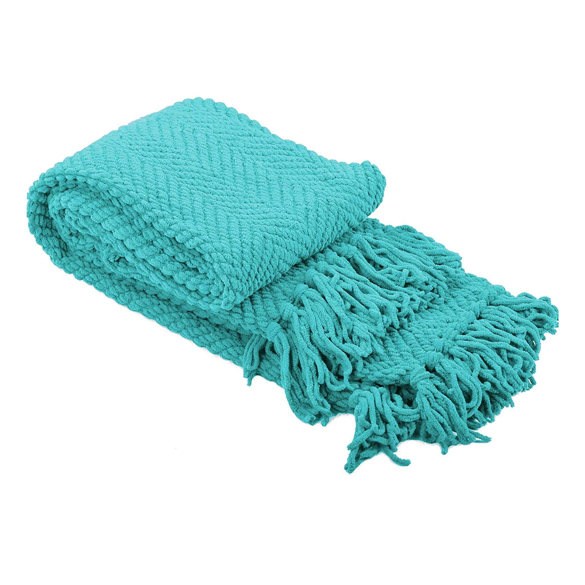 Home Soft Things Reversible Tweed Throw Blanket, Super Soft & Cozy - Baltic Blue, 50x60"