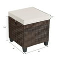 thumbnail image 2 of Gymax Set of 2 Patio Wicker Rattan Ottoman Footrest Garden Outdoor w/ Cushion, 2 of 10