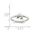 thumbnail image 2 of 925 Sterling Silver Rh Plated Polished Dolphin Ring Size 3 7mm Wide Ring - .7 Grams, 2 of 2
