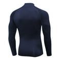 thumbnail image 3 of Men's Long Sleeve Athletic Workout Shirt Base-Layer Quick Dry Workout T Shirts Football Running Tops Navy Size XL, 3 of 3