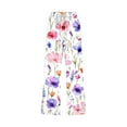 thumbnail image 4 of lcziwo Clearance Sale, Women's High Waist Cropped Yoga Pants Summer Casual Drawstring Straight Linen Capri Pants Fashion Floral Print Capris Pants with Pockets Multicolor XXL, 4 of 6