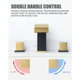 thumbnail image 4 of Wowow 8 in. Widespread Double Switch Waterfall Bathroom Faucet with Pop-up Drain in Black and Gold, 4 of 7
