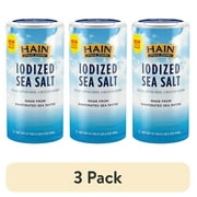 (3 pack) Hain Pure Foods Iodized Sea Salt, 21 oz