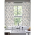 thumbnail image 3 of Rustic Blue Leaves Semi Sheer Curtains 63 Inch Length 2 Panels Set, Farmhouse Botanical Beige Sheer Kitchen Curtain Privacy Voile Window Curtain for Living Room Bedroom Rod Pocket Drapes, 3 of 7