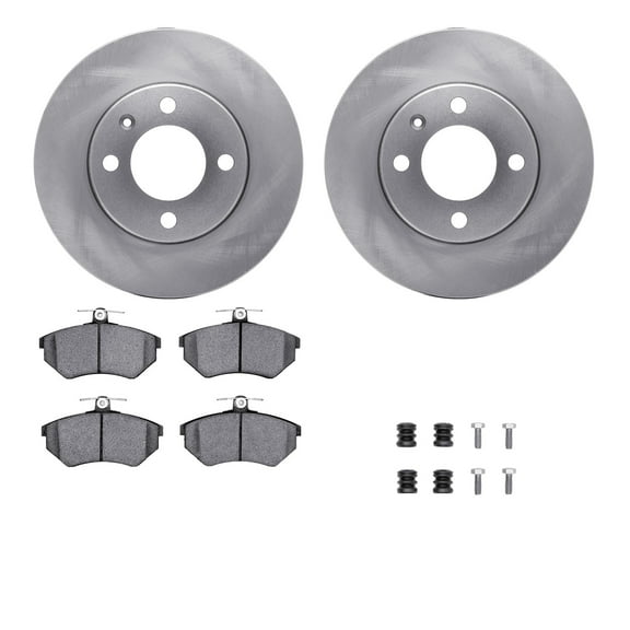 Dynamic Friction Company Front Brake Rotors with 5000 Euro Ceramic Brake Pads includes Hardware 6612-74015