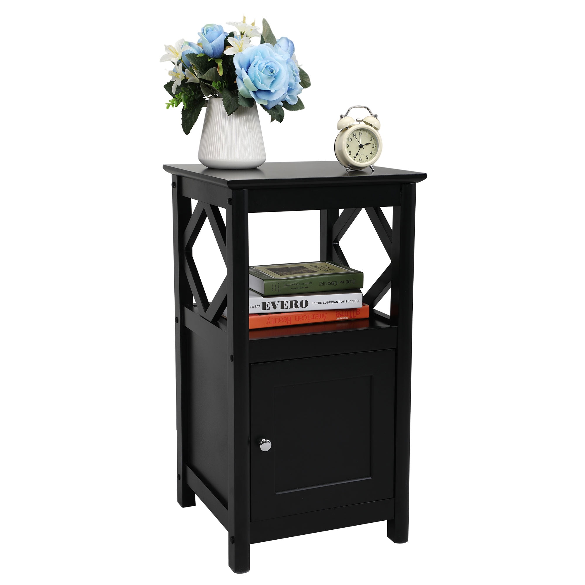 Kepooman Modern Versatile High-Leg Nightstands Side End Table Night Stand Storage Shelf with Drawer for Living Room Bedroom, Black Kepooman Modern Versatile High-Leg Nightstands Side End Table Night Stand Storage Shelf with Drawer for Living Room Bedroom, Black