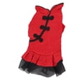 thumbnail image 1 of Traje de estilo chino para mascotas, traje Qipao de algodón de primavera y verano para cachorros y gatos L, 1 of 12