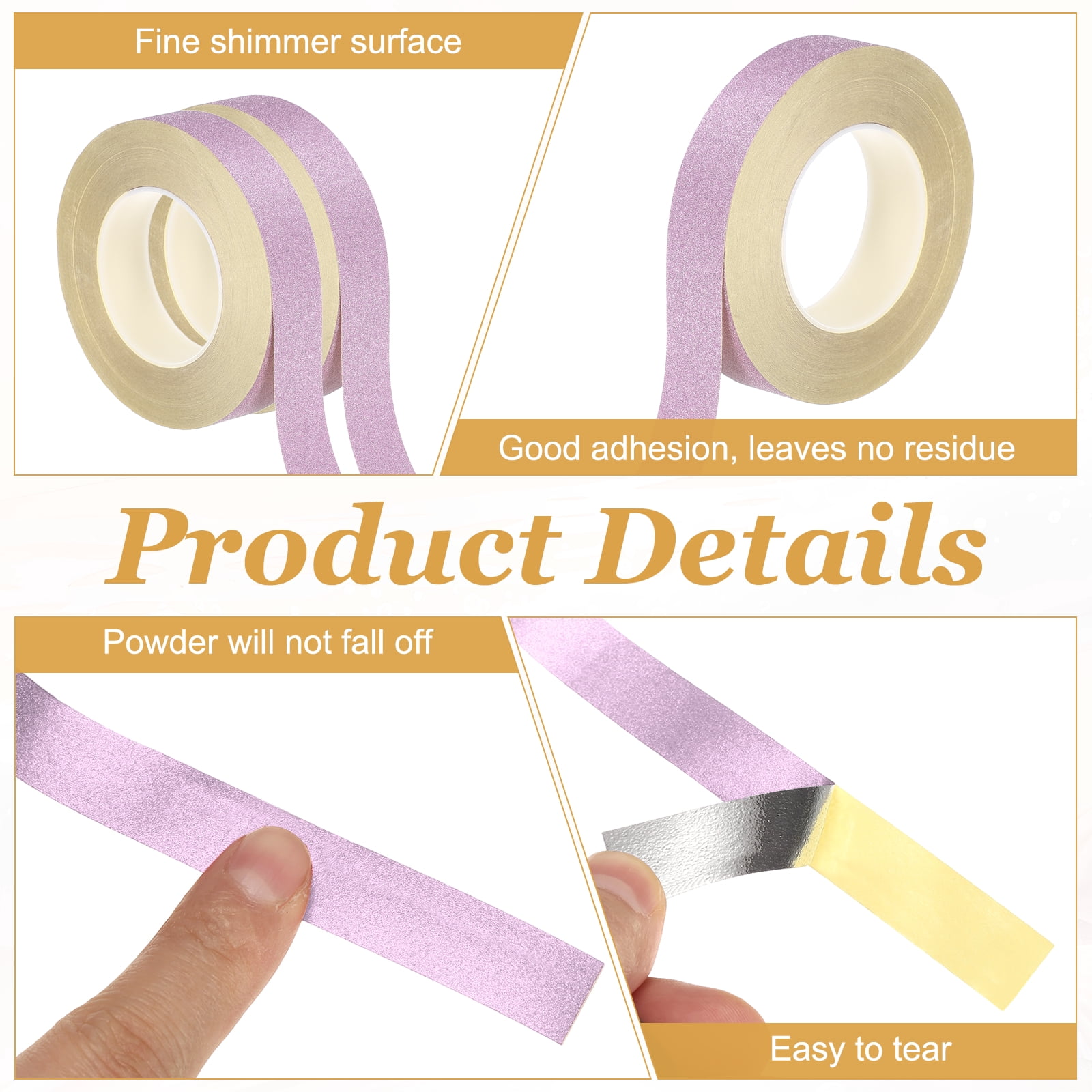 Uxcell Glitters Washi Tape, 1.2 Inch (W) x 55 Yards (L) Sparkling Decorative Washi Tape Self Adhesive for DIY Crafts, Gift Wrapping, Scrapbook, Party Decorations, Pink