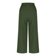 thumbnail image 4 of Yuyuzo Wide Leg Pants for Women Summer Drawstring High Waist Solid Color Capri Trousers with Pockets, 4 of 6