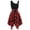 Red, variant on plaid dresses for women vintage off the shoulder high waisted dress bandage high waisted skirt irregular hem dress