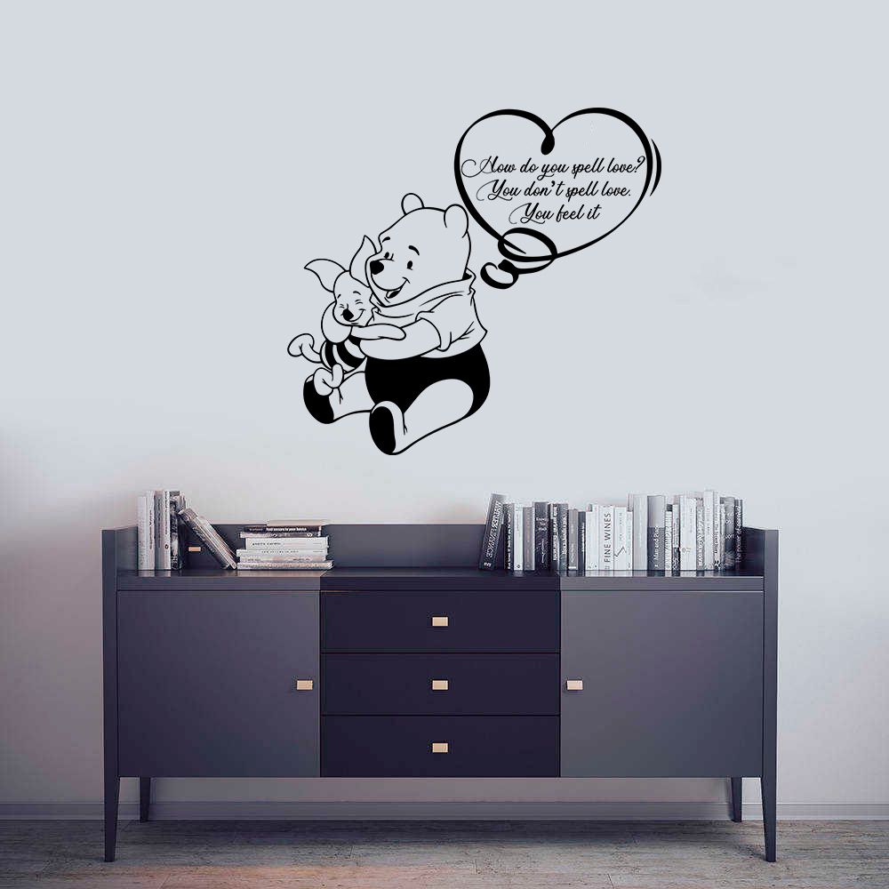 You Feel It Piglet Pooh Winnie the Pooh Cartoon Wall Sticker Art Decal for Girls Boys Room Bedroom Nursery Kindergarten House Fun Home Decor Stickers Wall Art Vinyl Decoration Size (35x40 inch)
