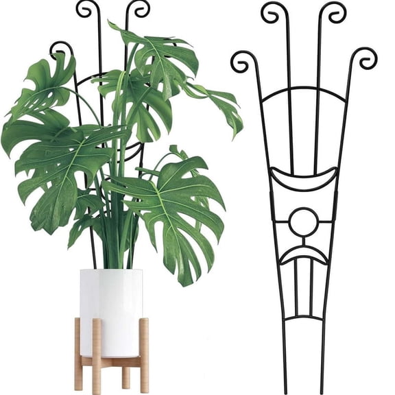 Metal Plant Trellis for Climbing Plants, 32.6" Stackable & Expandable Garden Trellis for Potted Plants, Sturdy Houseplant Support for Ivy, Vines and Roses