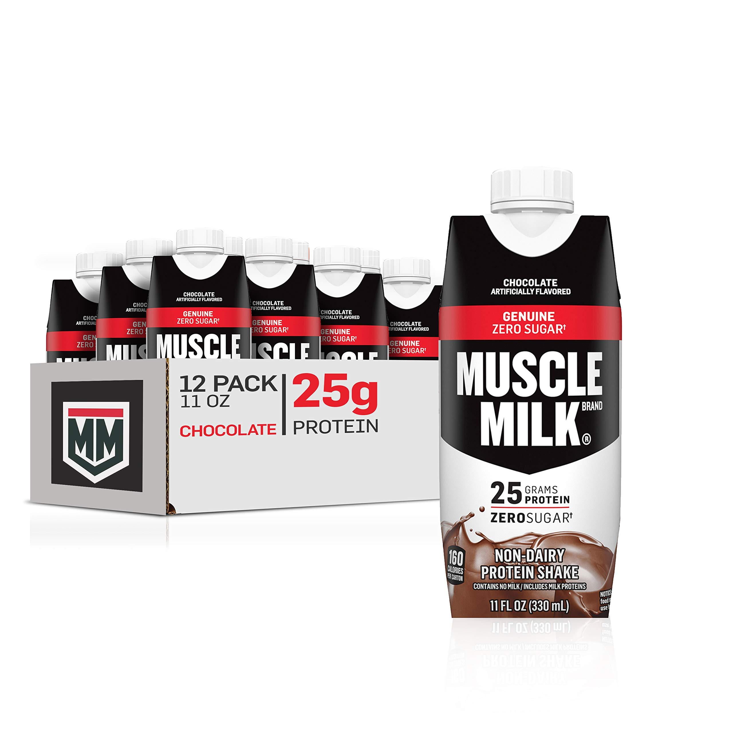 Muscle Milk Genuine Protein Shake, Chocolate, 25g Protein, 11 FL OZ, 12