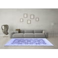 thumbnail image 3 of Ahgly Company Machine Washable Indoor Square Oriental Blue Traditional Area Rugs, 3' Square, 3 of 4