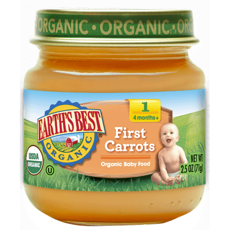 Earth's Best Organic Stage 1 Baby Food, First Carrots, 2.5 oz. (Best First Food To Introduce To Baby)