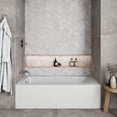 thumbnail image 2 of Streamline NAL-5480-PBR 60 in. x 30 in. Acrylic Left-Hand Drain Alcove Bathtub in Glossy White With External Drain in Polished Brass, 2 of 8