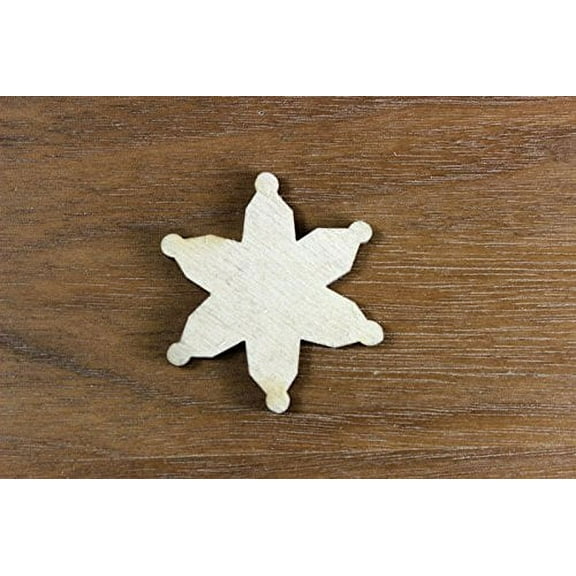 SNOWFLAKE #1 Wood 1/8 x 1 1/4 PKG 25 laser cut wooden SNOWFLAKE #1 by WOODNSHOP