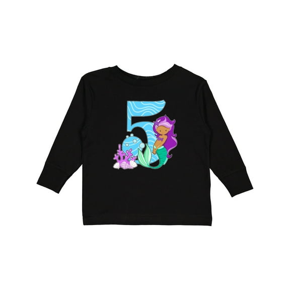 Inktastic Fifth Birthday Mermaid Girls Long Sleeve Toddler T-Shirt