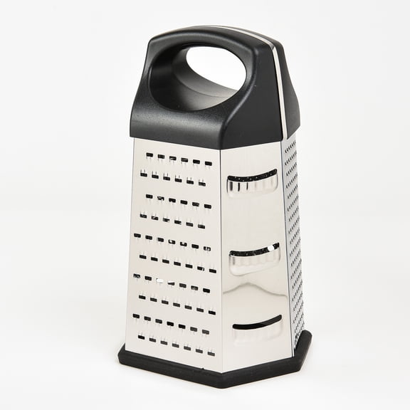 SharpChef 9" 6-Sided Cheese Grater with Handle, Stainless Steel, Rust Proof & Dishwasher Safe