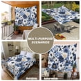 thumbnail image 6 of Blue Flower Large Tapestry for Bedroom Wall Hanging Tapestry, Vintage Ink Rose Floral Spring Botanical Ceiling Backdrop Tapestries Poster Blanket Wall Decor for Teens Room Living Room Dorm 100" x 59", 6 of 8