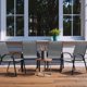 thumbnail image 2 of ZYPPPA Patio Chairs Stackable Dining Chairs Set of 4 Metal and Teslin Outdoor Chairs for Lawn Deck Balcony Porch (Grey), 2 of 8