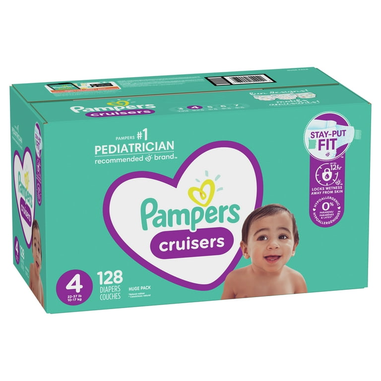 Pampers Cruisers Active Fit Taped Diapers Size 4 128 Count