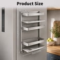 thumbnail image 3 of iFaveorr Magnetic Spice Rack for Refrigerator, 3-Tier Magnetic Fridge Shelf, Moveable Fridge Organizer with 8-Hook Rack, Magnetic Fridge Shelf, 3 of 6