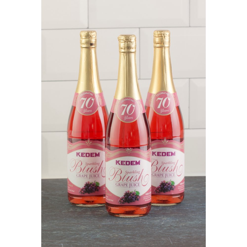 (Pack of 3) Kedem Sparkling Juice, Blush Grape, 25.4 fl oz