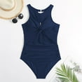 thumbnail image 3 of Aayomet Maillot de Bain Femme Bikini Triangle (Marine, m), 3 of 5