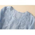 thumbnail image 5 of frariair ​Handcrafted Cotton Linen Blouse Featuring Vintage Embroidery Perfect For Artisan Markets And Cottagecore Aesthetics​ Blue, 5 of 7
