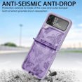 thumbnail image 5 of Allytech Slim Case for Samsung Galaxy Z Flip4, Embossed Butterfly PU Leather Clear PC Bumper Protective Case,Purple, 5 of 5