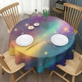 thumbnail image 3 of Colorful Galaxy Pattern Round Tablecloth 60"x60",Wrinkle Wipeable Table Cloth for Kitchen Dining Room Picnic Patio Party, 3 of 6