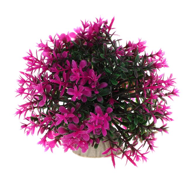1 Pcs Aquarium Plants Decorations Artificial Grass Ball Dark Green Purple 3.74x3.74 Inch
