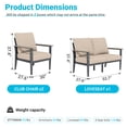 thumbnail image 5 of Sweecci 3 Pieces Aluminum Patio Furniture Set, Oversized All Weather Outdoor Conversation Set with Thick Washable Cushions, Outdoor Couch for Backyard, Patio, Balcony,Khaki, 5 of 8