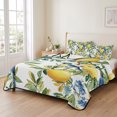 thumbnail image 2 of Twin Quilt Set 68''x86'', Botanical Lemon Lightweight Summer Bedspread Coverlet Set with 2 Pillow Shams, Watercolor Blue Birds Green Leaves Breathable All Season Quilt Bedding for Dorm/Bedroom, 2 of 9