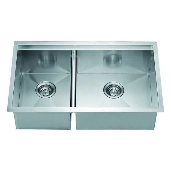 Dawn® Undermount Double Bowl Square Sink (Small Bowl on Left)