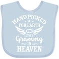 thumbnail image 3 of Inktastic Handpicked for Earth by My Grammy in Heaven with Angel Wings Boys or Girls Baby Bib, 3 of 4