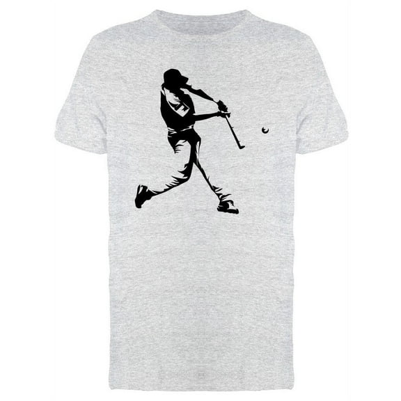 Baseball Player Hitting Ball T-Shirt Men -Image by Shutterstock, Male Medium