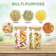 thumbnail image 3 of Juego de 12 frascos de vidrio (300 ml), especias transparentes con tapas de bambú, botes de almacenamiento de alimentos para organizador de encimera de cocina, 3 of 4